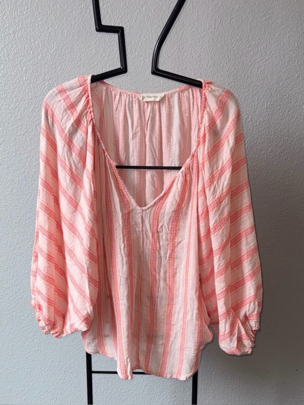 Breezy Peasant Blouse with Billowy Sleeves